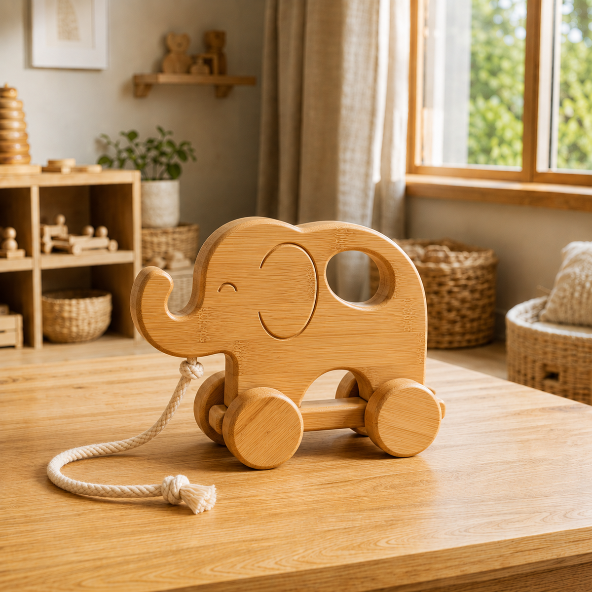 Bamboo Pull-Along Elephant